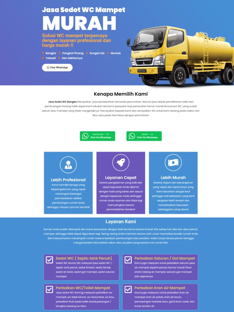 landing page jasa sedot wc