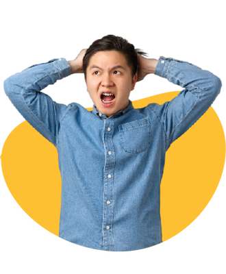 Asian Man Frustrated